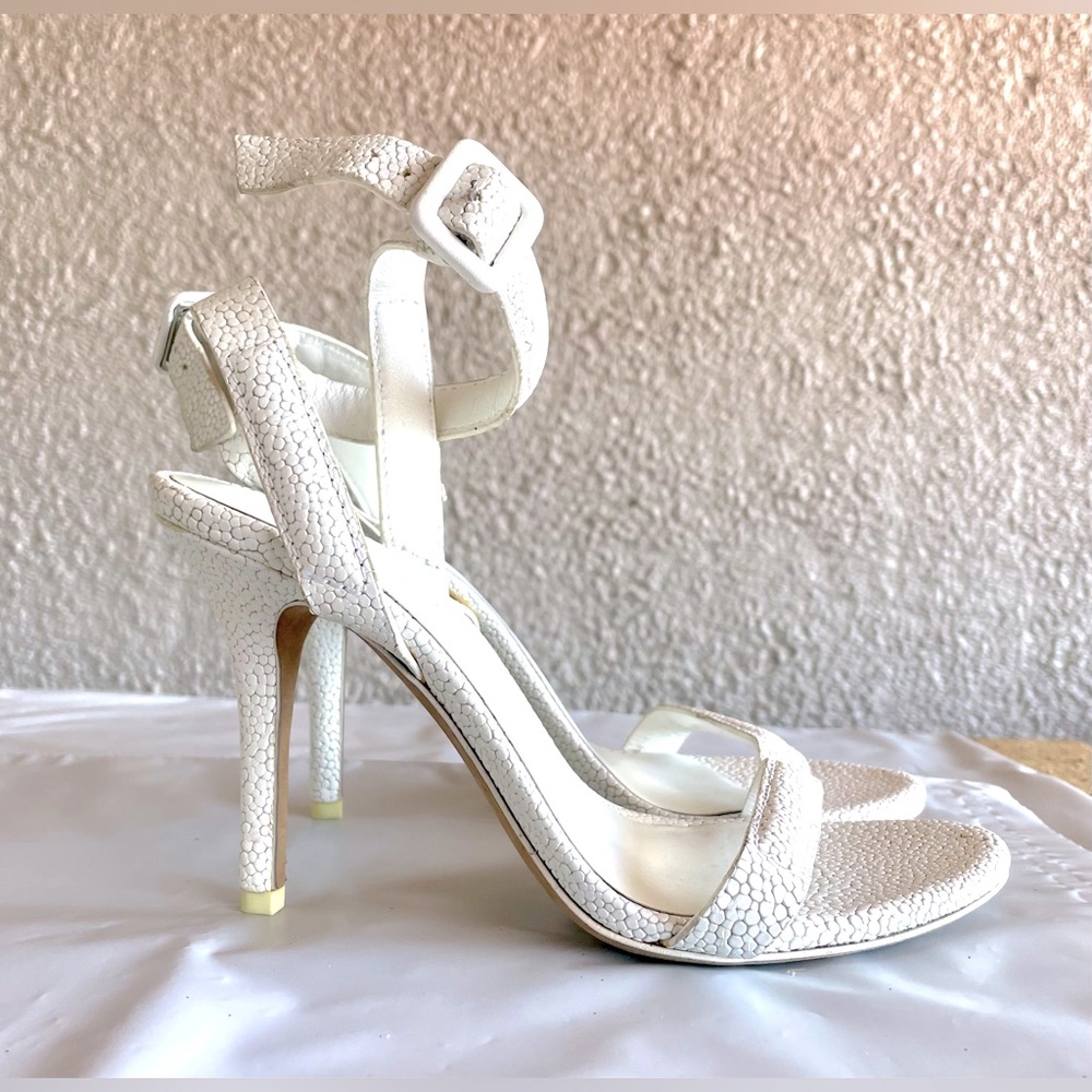 Alexander Wang White Textured Heels